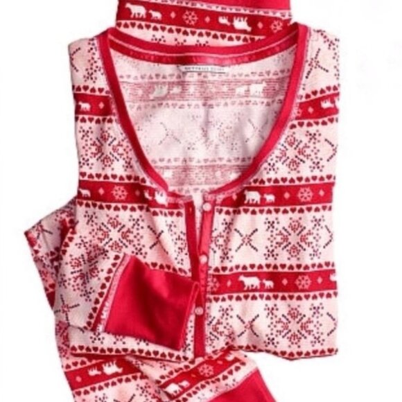 Victoria's Secret Pink and Red Thermal Pajama Set - Picture 2 of 8